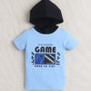 BUMZEE Sky Blue & Black Boys Half Sleeves T-Shirt & Short Set