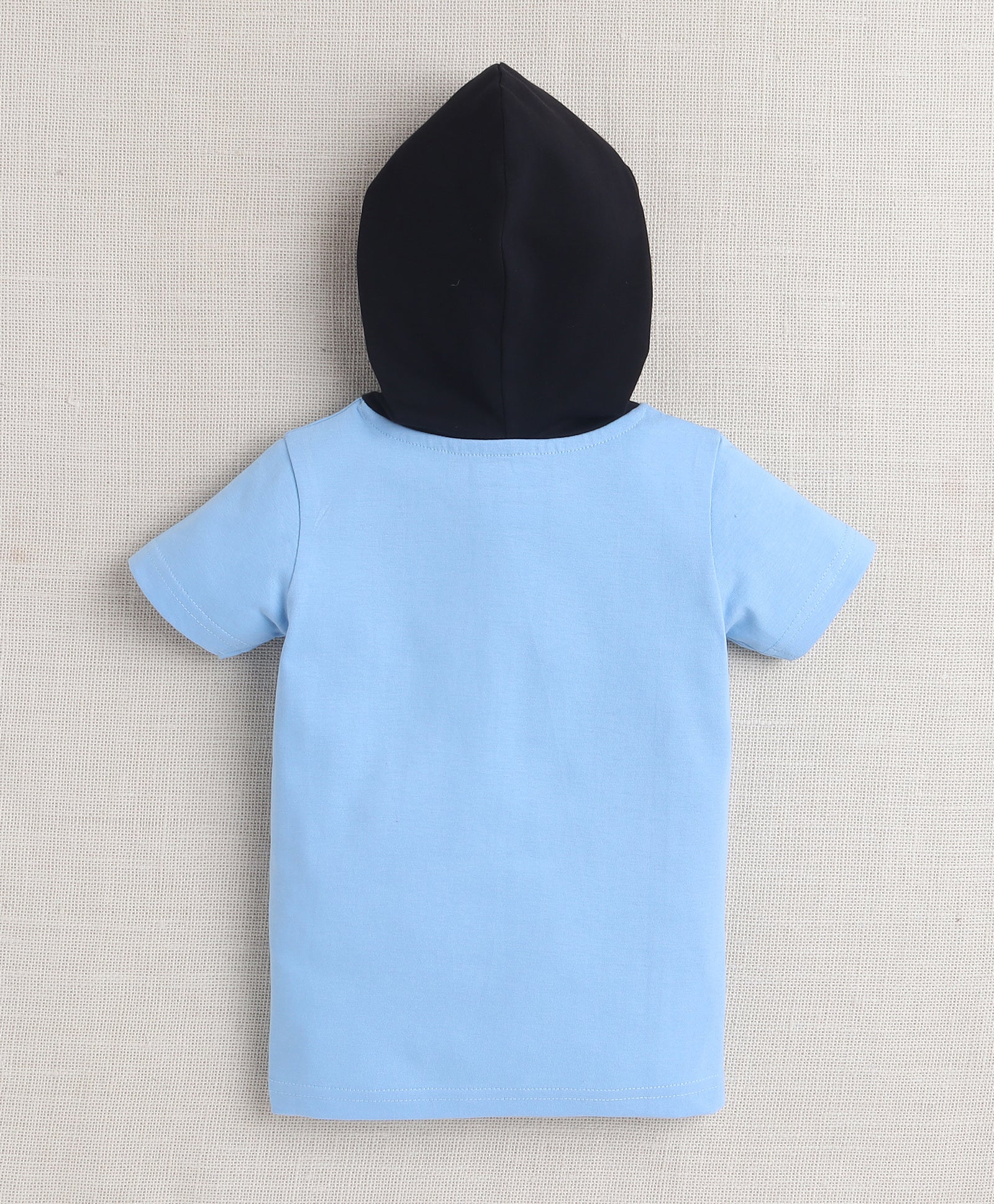 BUMZEE Sky Blue & Black Boys Half Sleeves T-Shirt & Short Set
