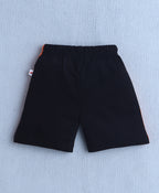 Bumzee Black Graphic Print T-Shirt & Short Set, Half Sleeves, 100% Cotton