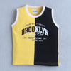 BUMZEE Yellow & Black Boys Sleeveless T-Shirt & Short Set