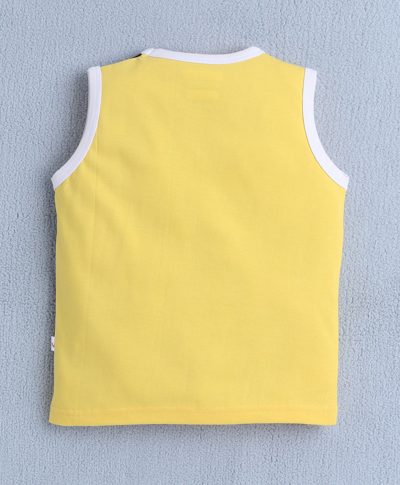 BUMZEE Yellow & Black Boys Sleeveless T-Shirt & Short Set