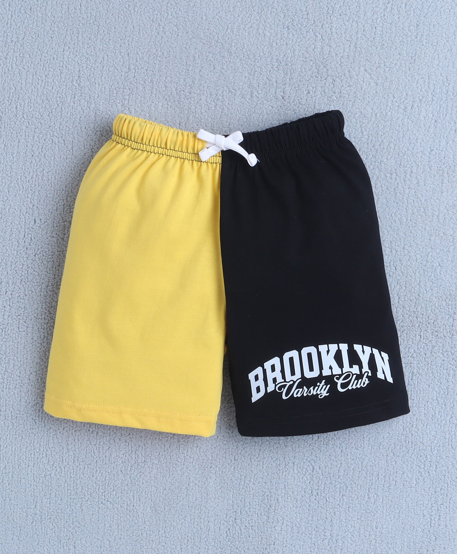 BUMZEE Yellow & Black Boys Sleeveless T-Shirt & Short Set