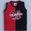 BUMZEE Red & Black Boys Sleeveless T-Shirt & Short Set