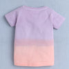 BUMZEE Lavender & Peach Girls Half Sleeves T-Shirt