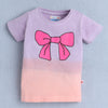 BUMZEE Lavender & Peach Girls Half Sleeves T-Shirt