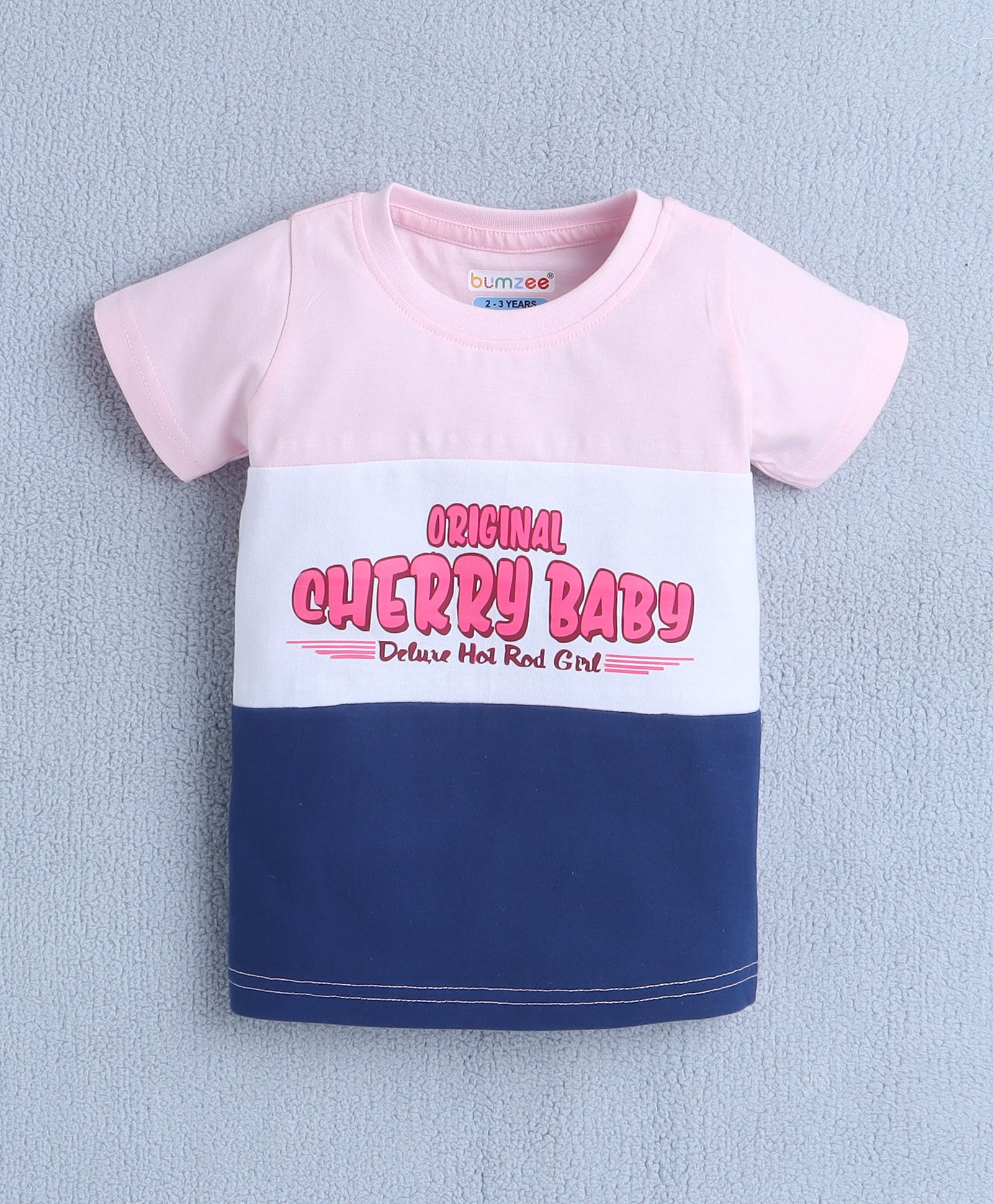 BUMZEE Pink Girls Half Sleeves T-Shirt