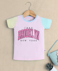 Bumzee Pink Graphic Print T-Shirt, Half Sleeves, 100% Cotton