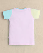 Bumzee Pink Graphic Print T-Shirt, Half Sleeves, 100% Cotton