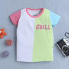 BUMZEE White & Green Girls Half Sleeves T-Shirt