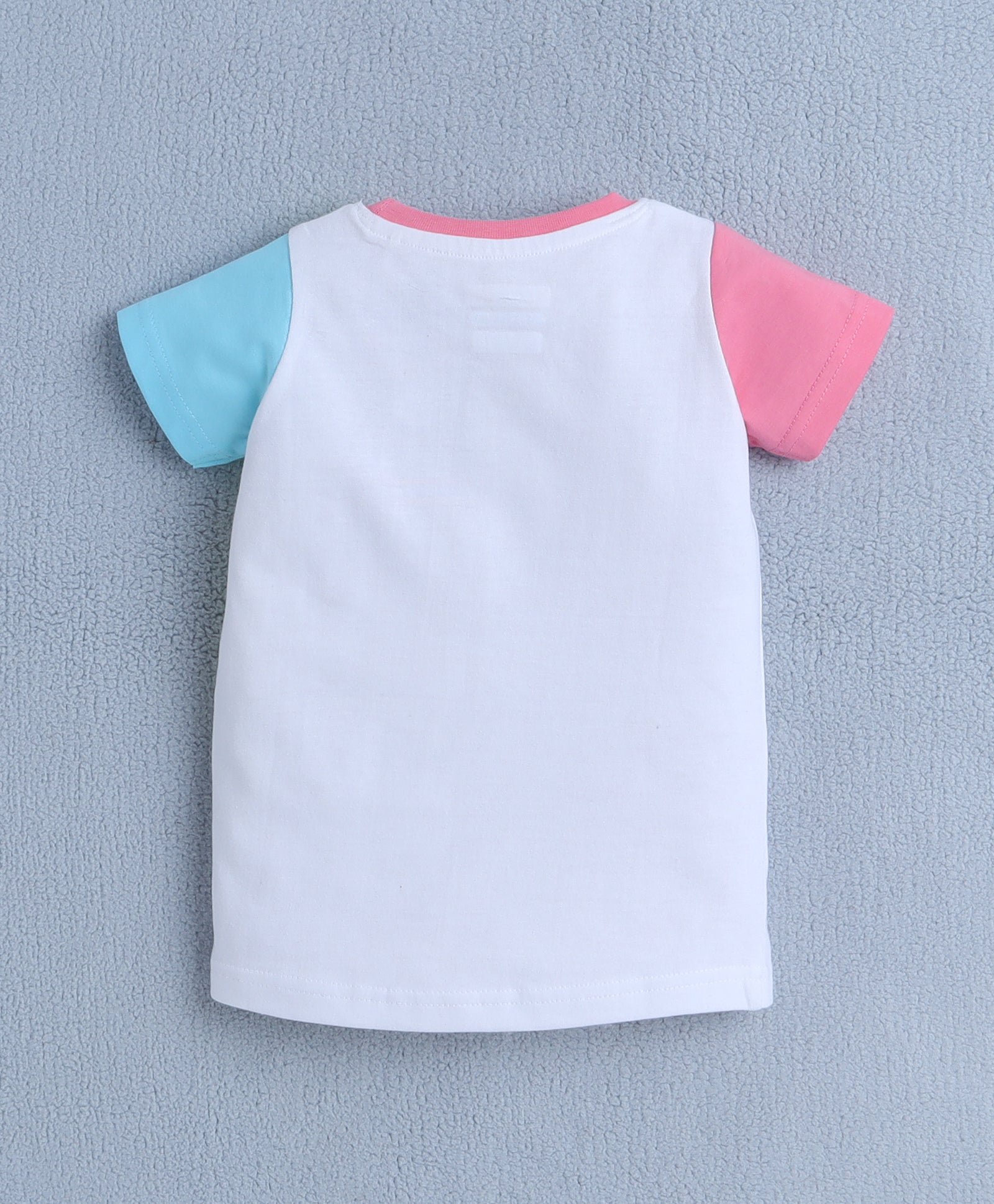 BUMZEE White & Green Girls Half Sleeves T-Shirt