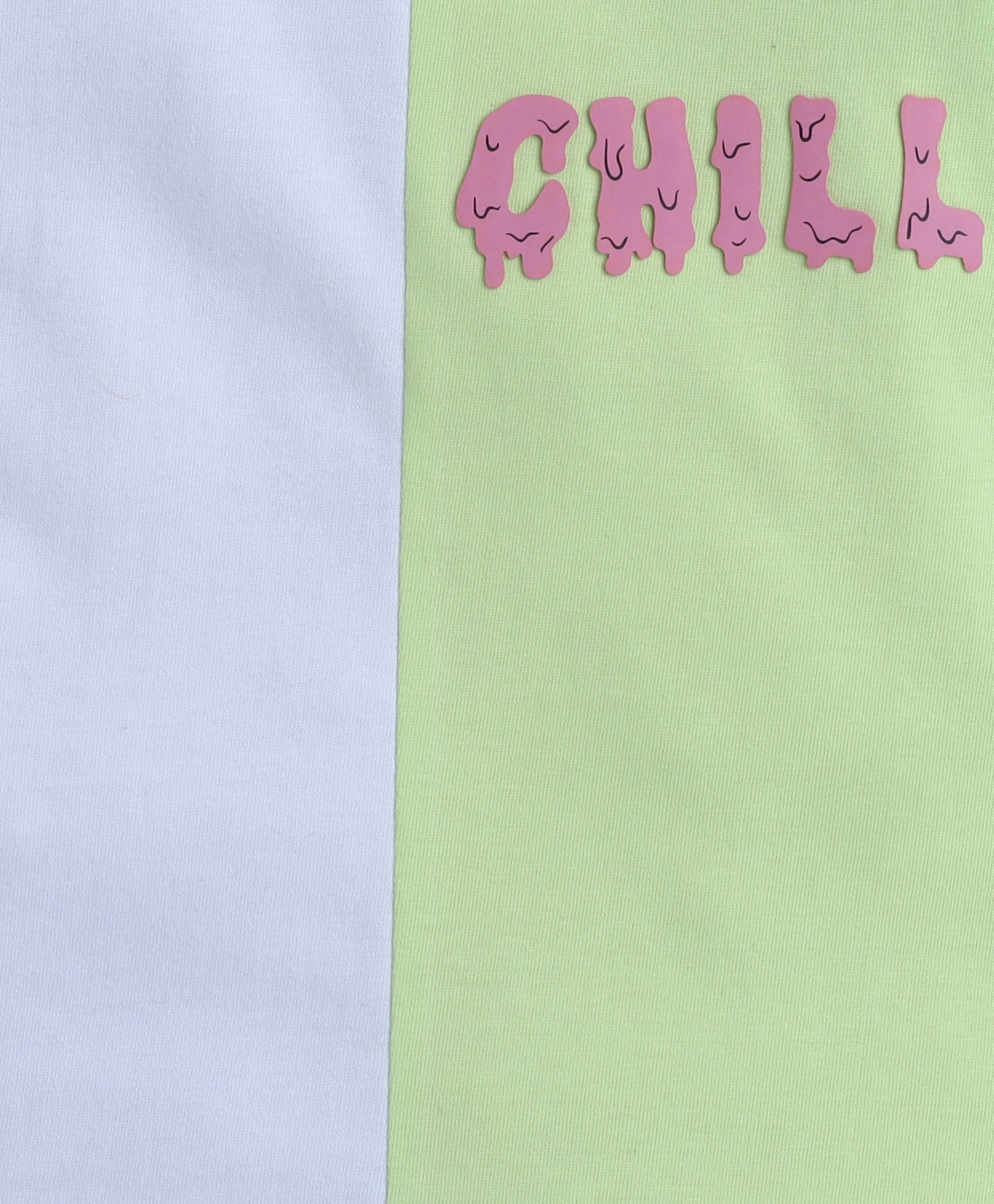 BUMZEE White & Green Girls Half Sleeves T-Shirt