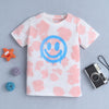 BUMZEE White & Peach Girls Half Sleeves T-Shirt