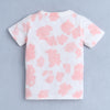 BUMZEE White & Peach Girls Half Sleeves T-Shirt