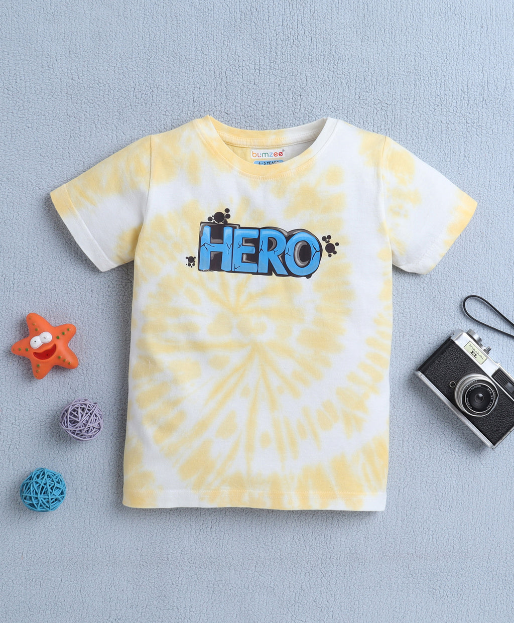 Yellow Tie & Dye T-Shirt, Half Sleeves
