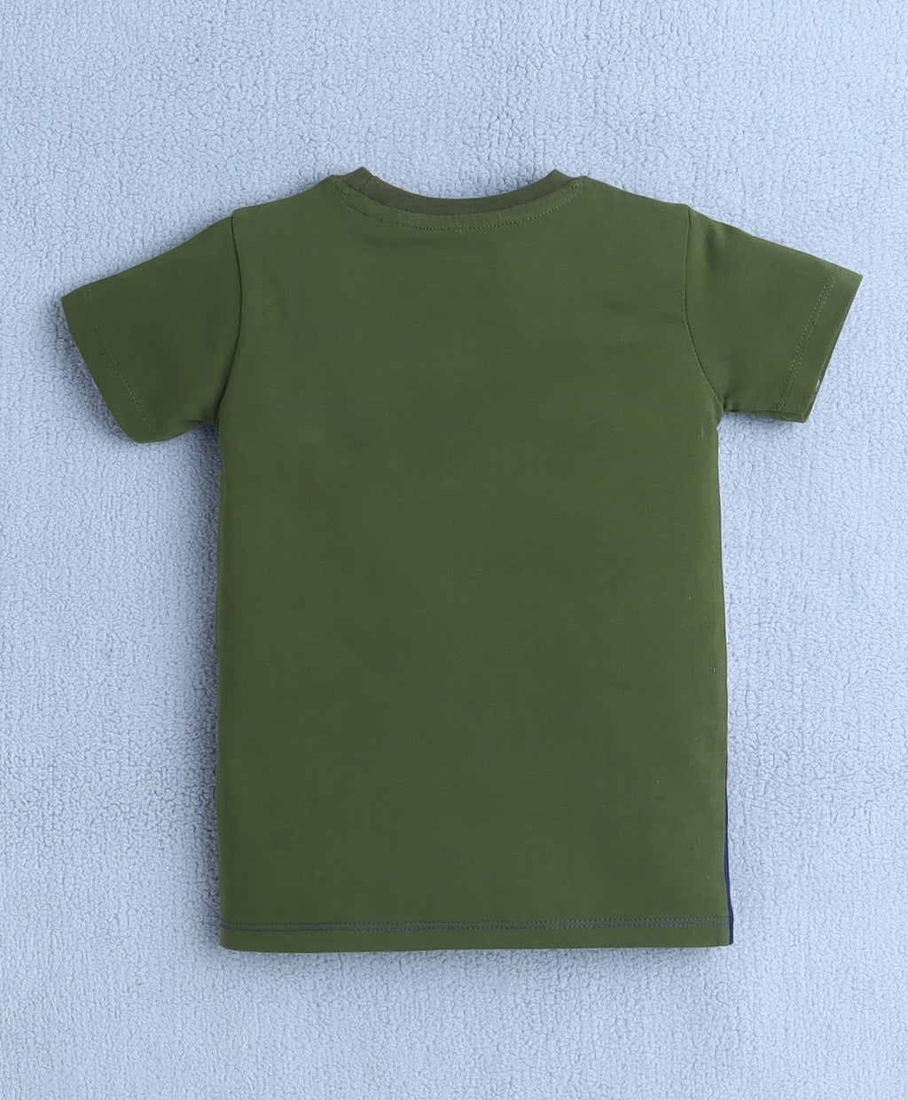 Bumzee Military Green Colourblock T-Shirt, Half Sleeves, 100% Cotton
