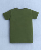 Bumzee Military Green Colourblock T-Shirt, Half Sleeves, 100% Cotton
