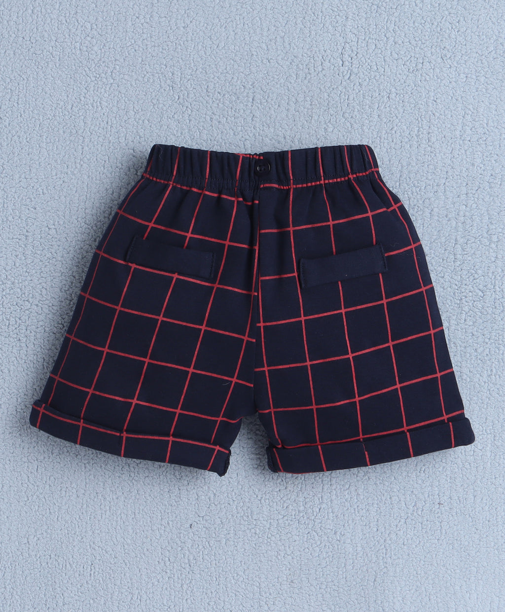 Bumzee White & Navy Checked Formal Set, Full Sleeves, 100% Cotton, with Waistcoat (Style Peb10527)