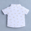 BUMZEE White & Beige Boys Half Sleeves Shirt & Short Set With Bow Suspender & Cap