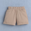 BUMZEE White & Beige Boys Half Sleeves Shirt & Short Set With Bow Suspender & Cap