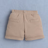 BUMZEE White & Beige Boys Half Sleeves Shirt & Short Set With Bow Suspender & Cap
