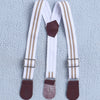 BUMZEE White & Beige Boys Half Sleeves Shirt & Short Set With Bow Suspender & Cap