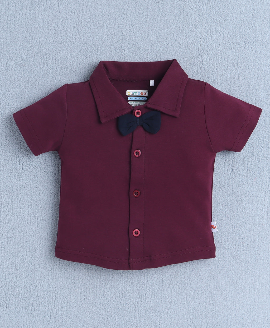 Bumzee Wine & Navy Formal Set, Half Sleeves, 100% Cotton