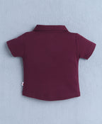 Bumzee Wine & Navy Formal Set, Half Sleeves, 100% Cotton