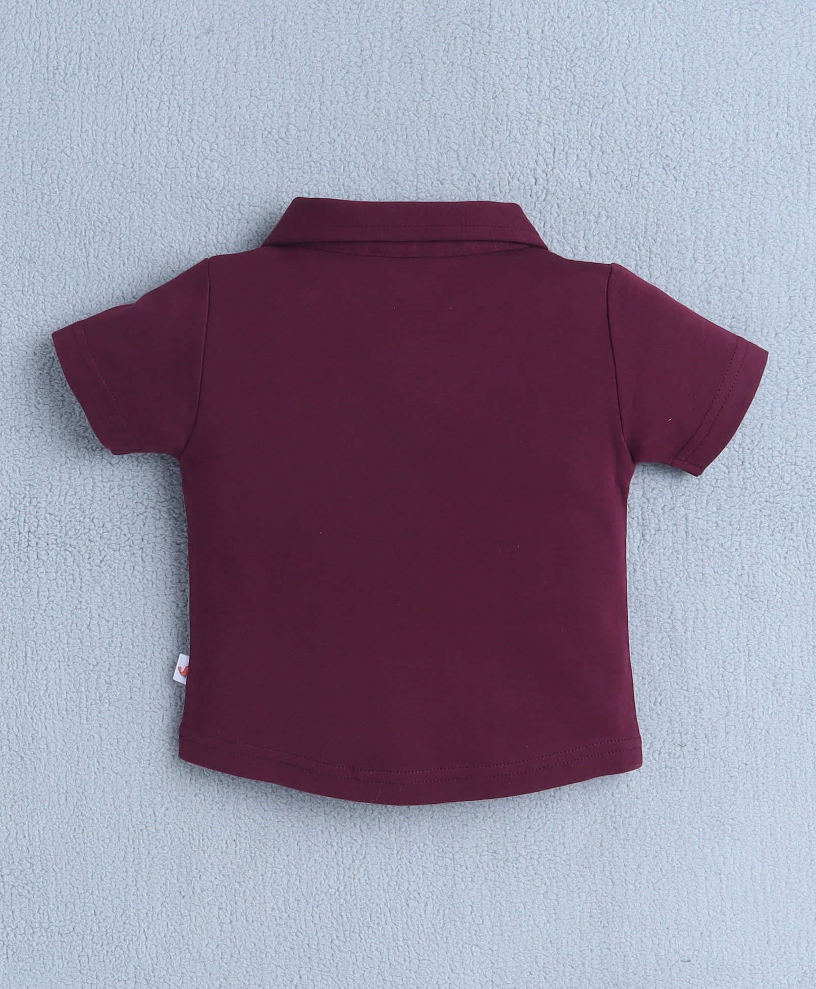 BUMZEE Wine & Navy Boys Half Sleeves Shirt & Short Set With Bow Suspender & Cap