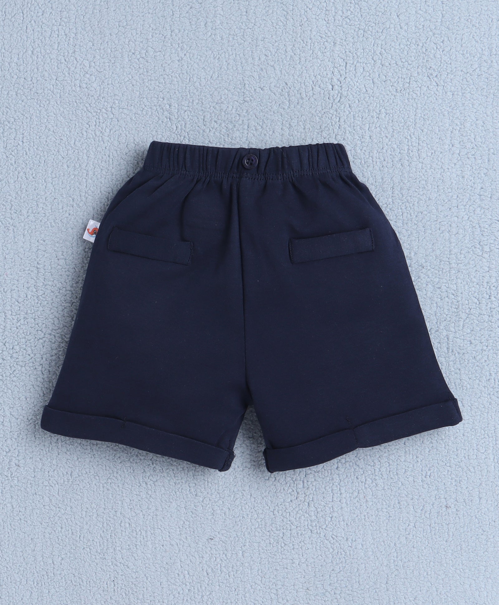 BUMZEE Wine & Navy Boys Half Sleeves Shirt & Short Set With Bow Suspender & Cap
