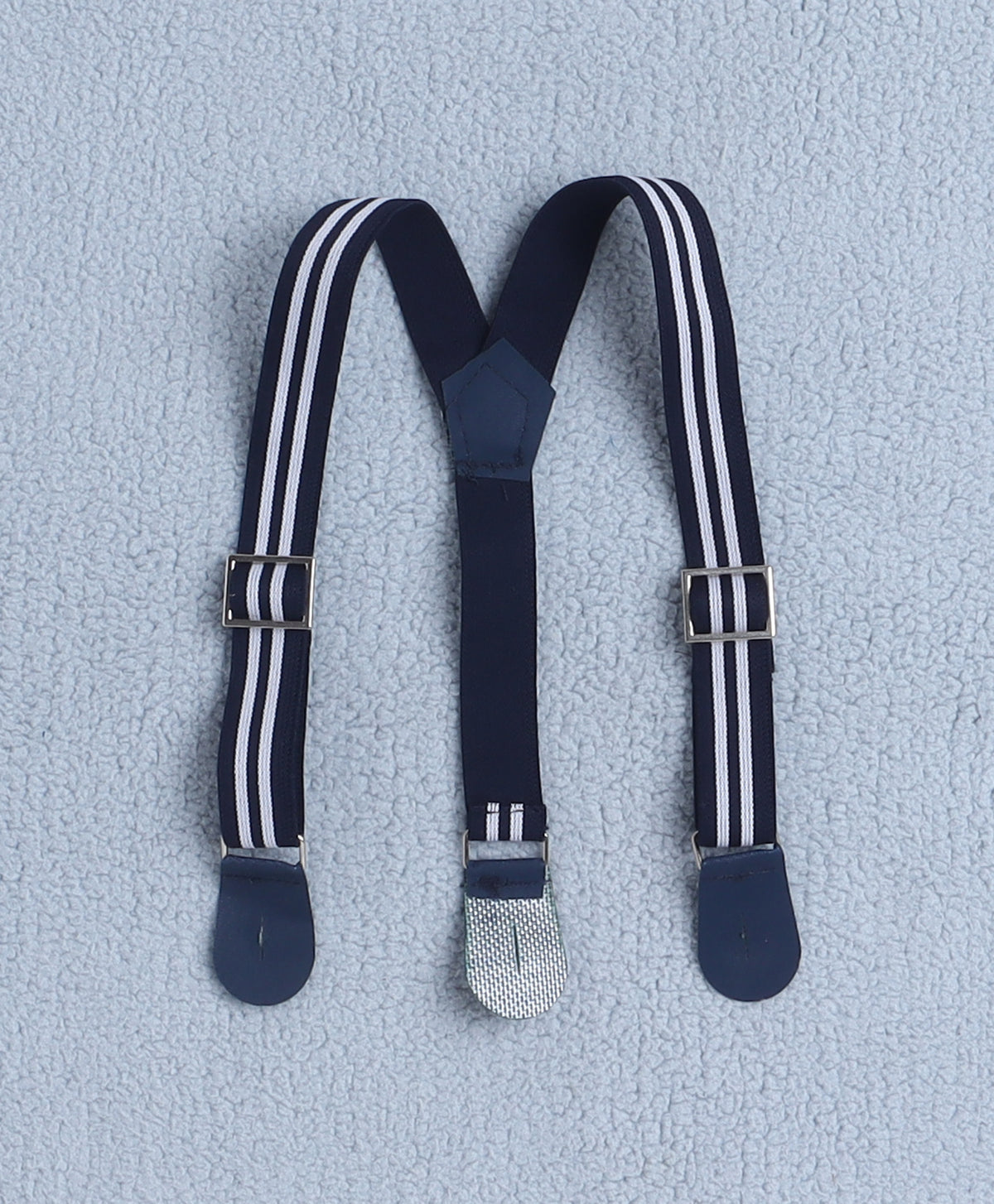 Bumzee Beige & Navy Striped Formal Set, Half Sleeves, 100% Cotton