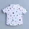 BUMZEE White & Navy Boys Half Sleeves Shirt & Short Set With Bow Suspender & Cap