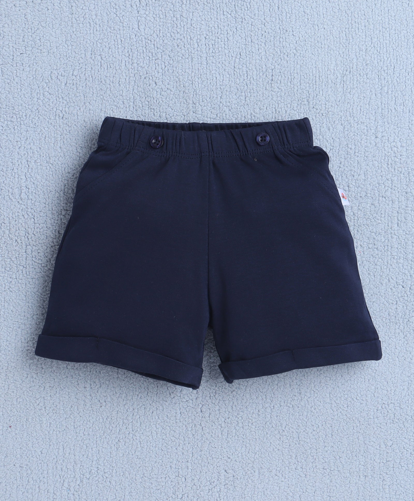 BUMZEE White & Navy Boys Half Sleeves Shirt & Short Set With Bow Suspender & Cap