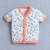 BUMZEE Teal & Beige Boys Half Sleeves Shirt & Short Set With Bow Suspender & Cap