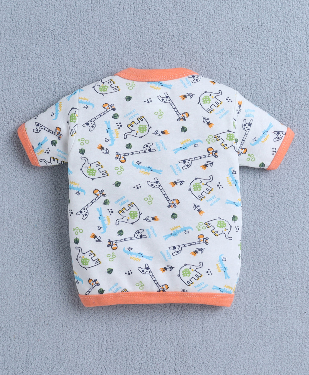 Bumzee Teal & Beige Graphic Print Formal Set, Half Sleeves, 100% Cotton