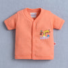 BUMZEE Teal & Beige Boys Half Sleeves Shirt & Short Set With Bow Suspender & Cap