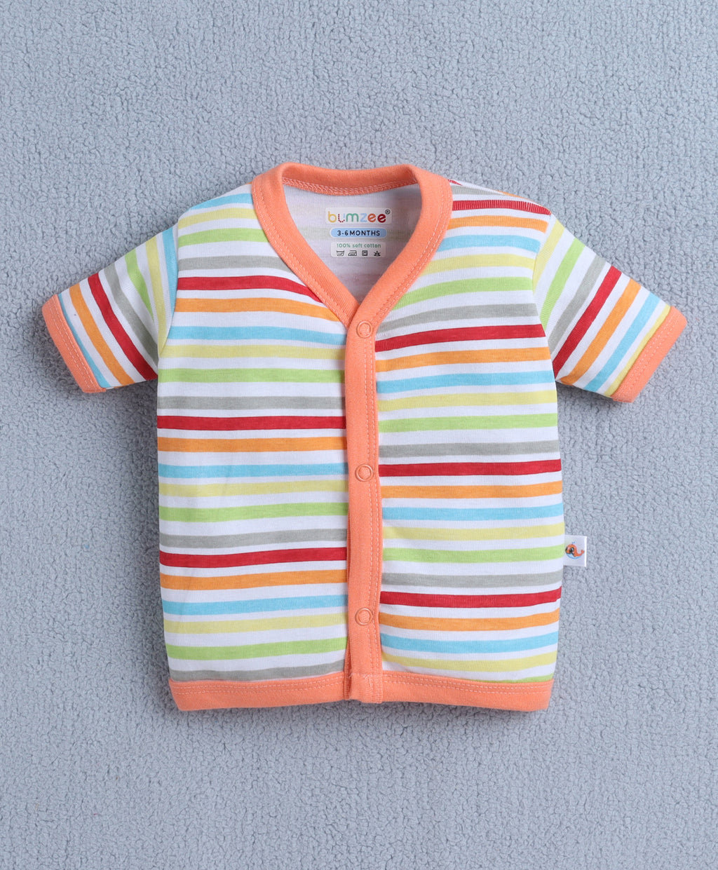 Bumzee Teal & Beige Graphic Print Formal Set, Half Sleeves, 100% Cotton