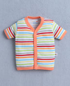 Bumzee Teal & Beige Graphic Print Formal Set, Half Sleeves, 100% Cotton