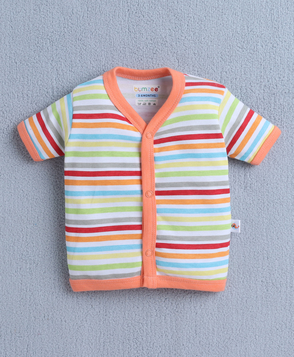 Bumzee Teal & Beige Graphic Print Formal Set, Half Sleeves, 100% Cotton