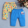 Boys 100% Cotton Graphic Diaper Pant - Royal Blue & Yellow