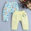 Boys 100% Cotton Animal Diaper Pant - Yellow & Sky Blue