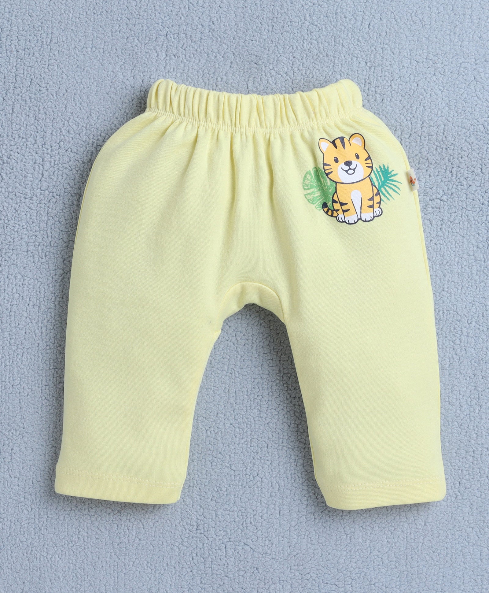 Boys 100% Cotton Animal Diaper Pant - Yellow & Sky Blue
