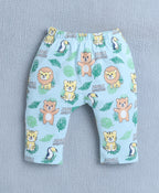 Bumzee Yellow & Sky Blue Animal Print Diaper Pants, Pack of 2, 100% Cotton
