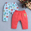 Boys 100% Cotton Animal Diaper Pant - Sky Blue & Coral