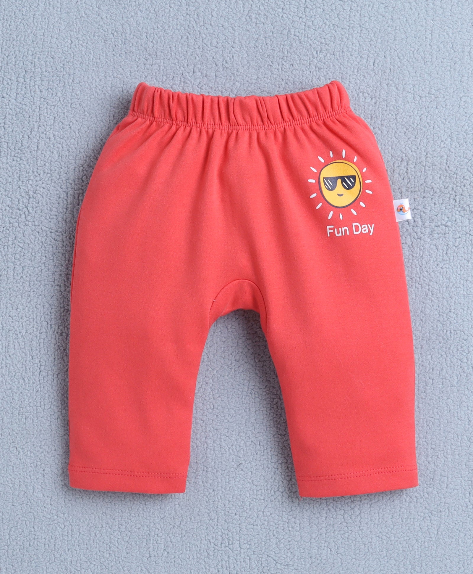 Boys 100% Cotton Animal Diaper Pant - Sky Blue & Coral