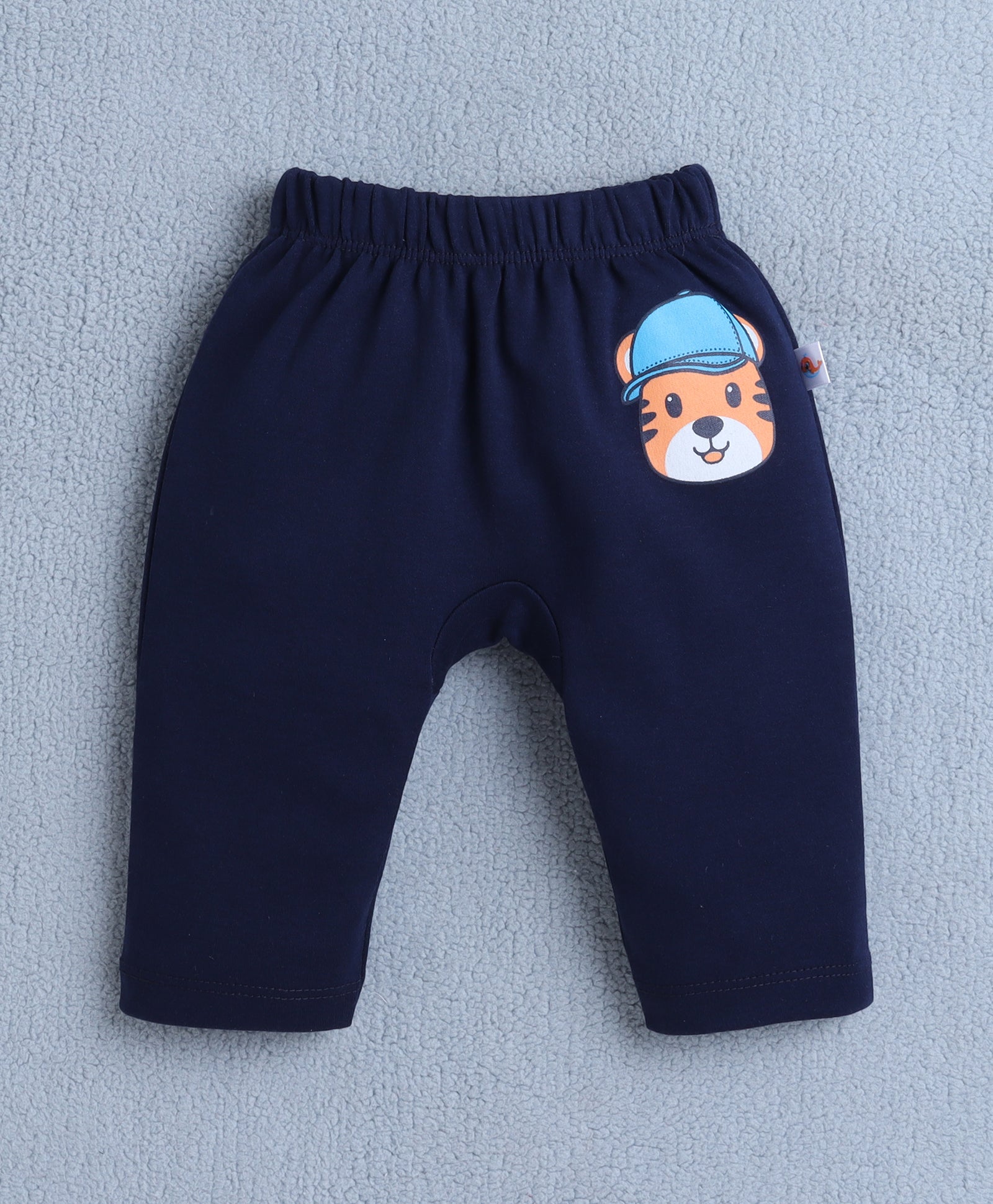 Boys 100% Cotton Animal Diaper Pant - Navy & Yellow