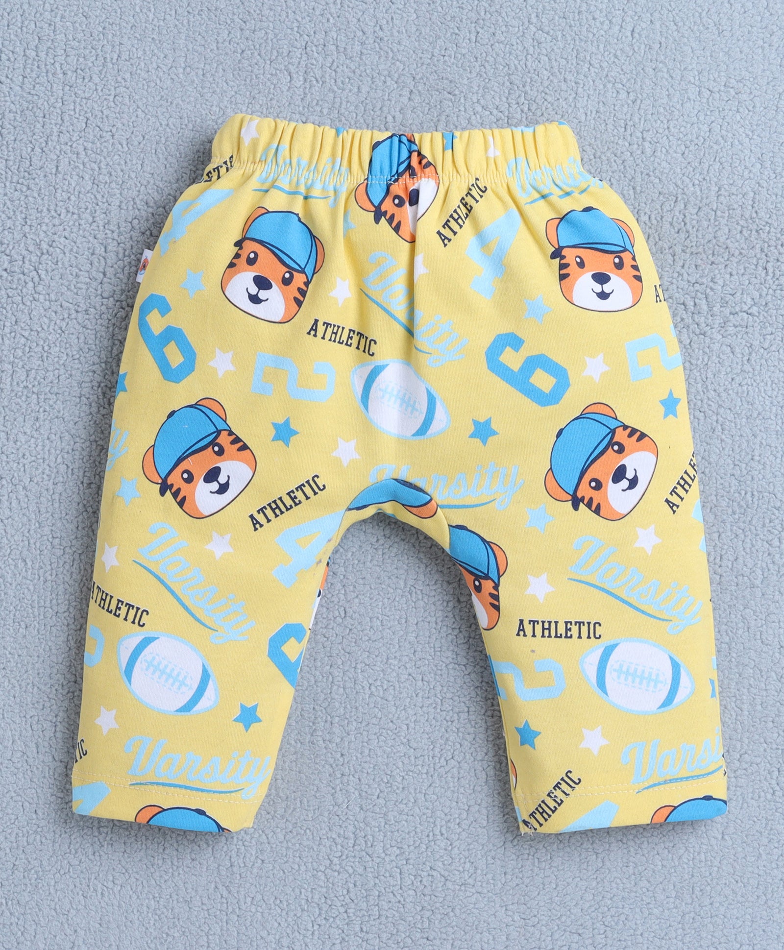 Boys 100% Cotton Animal Diaper Pant - Navy & Yellow
