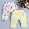 Girls 100% Cotton Graphic Diaper Pant - White & Yellow