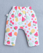 Bumzee White & Yellow Graphic Print Diaper Pants, Pack of 2, 100% Cotton