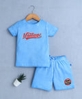 Bumzee Blue Ombre T-Shirt & Short Set, Half Sleeves, 100% Cotton