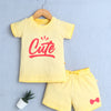 BUMZEE Yellow Girls Half Sleeves T-Shirt & Short Set